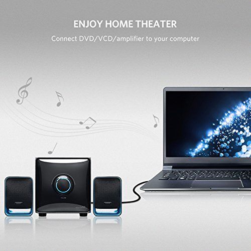 Cable Audio - Ugreen - Jack 3.5mm Vers 2 Rca Males - 3m - Plaque Or 24k - Compatible Tv Et Pc