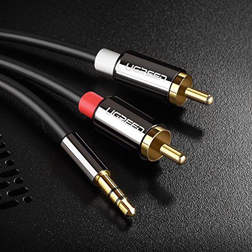 Cable Audio - Ugreen - Jack 3.5mm Vers 2 Rca Males - 3m - Plaque Or 24k - Compatible Tv Et Pc