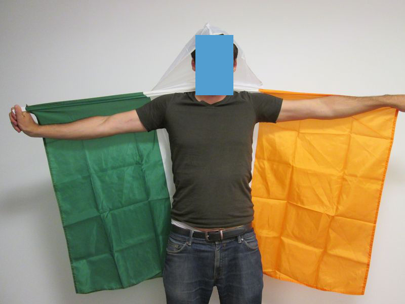 UMHANGFLAGGE IRLAND 150x90cm - IRISCHE CAPE FAHNE 90 x 150 cm - flaggen AZ FLAG