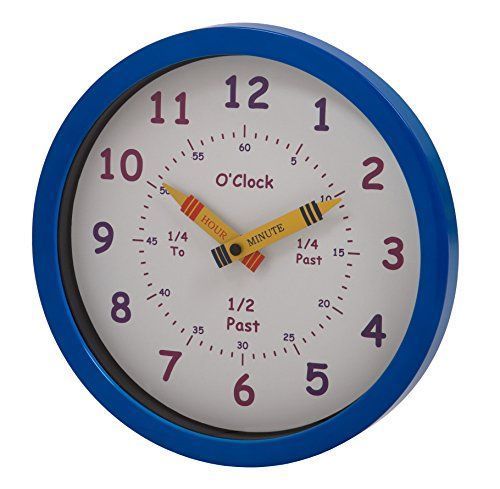 Unity - 25cm Horloge Murale Apprendre L'heure Pour Les [unqa114] [bleu] Neuf
