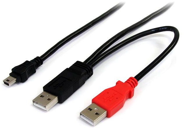 Cable Usb 2.0 En Y Pour Disque Dur Externe - Startech - 1,8m - 2x Usb A (m) Vers 1x Usb Mini B (m)