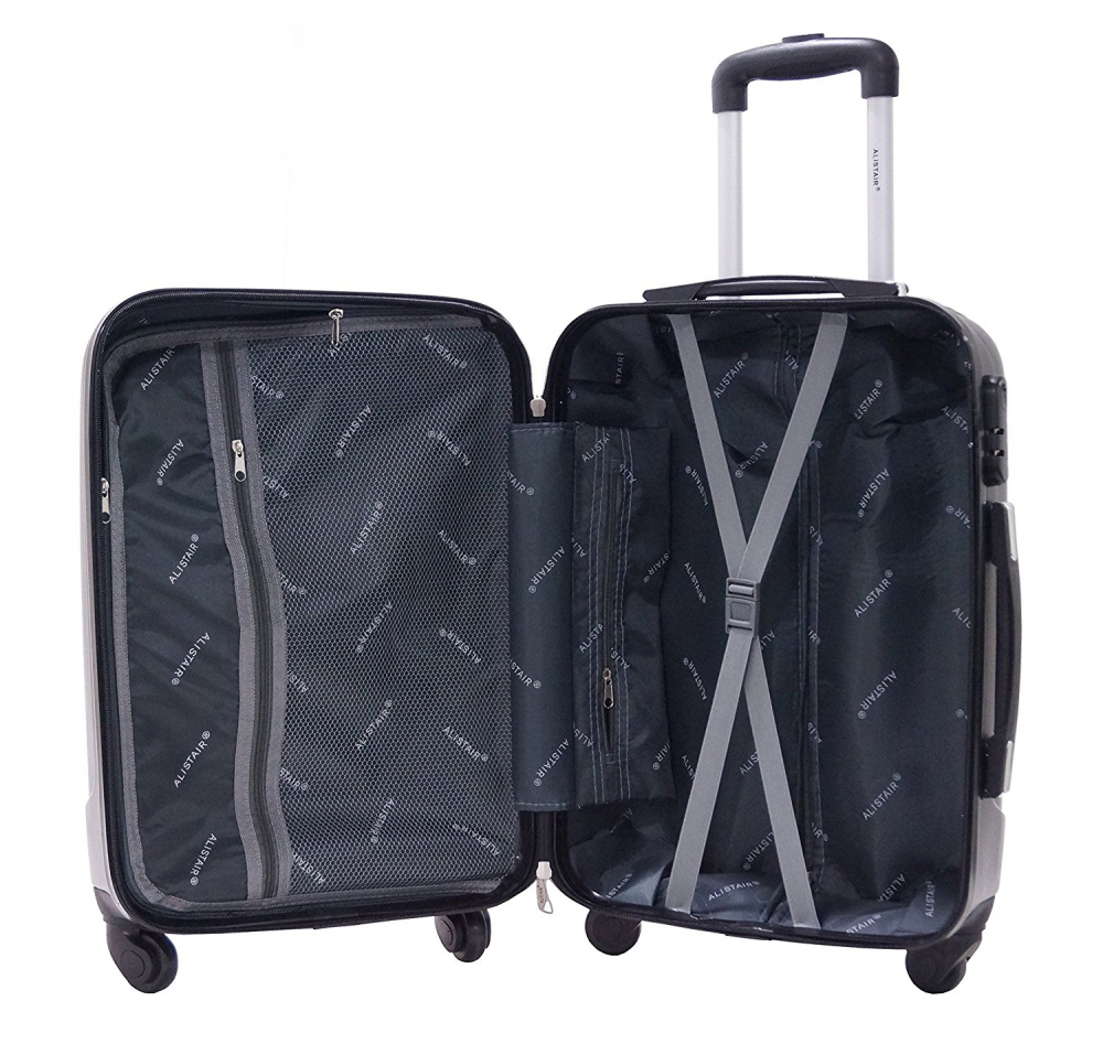 Valise Cabine 55cm - Trolley Alistair Airo - Abs Ultra Leger - 4 Roues - Noir