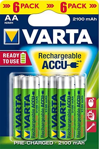 Varta Pack De 6 Batteries Rechargeables Accus Aa 2100 Mah 1,2v Ni-mh