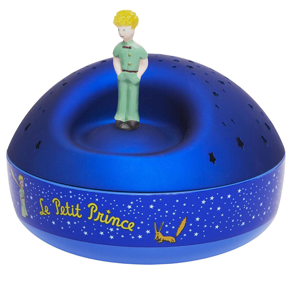 LE PETIT PRINCE Boite a musique projections lumineuses Bleu O12cm