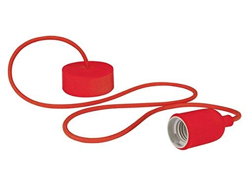 Luminaire design a suspension en cordage - rouge - VELLEMAN