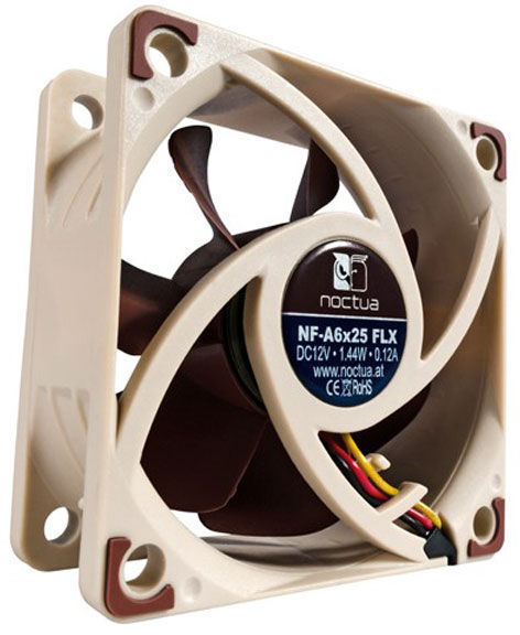 Noctua NF-A6X25 FLX fan, cooler & radiator