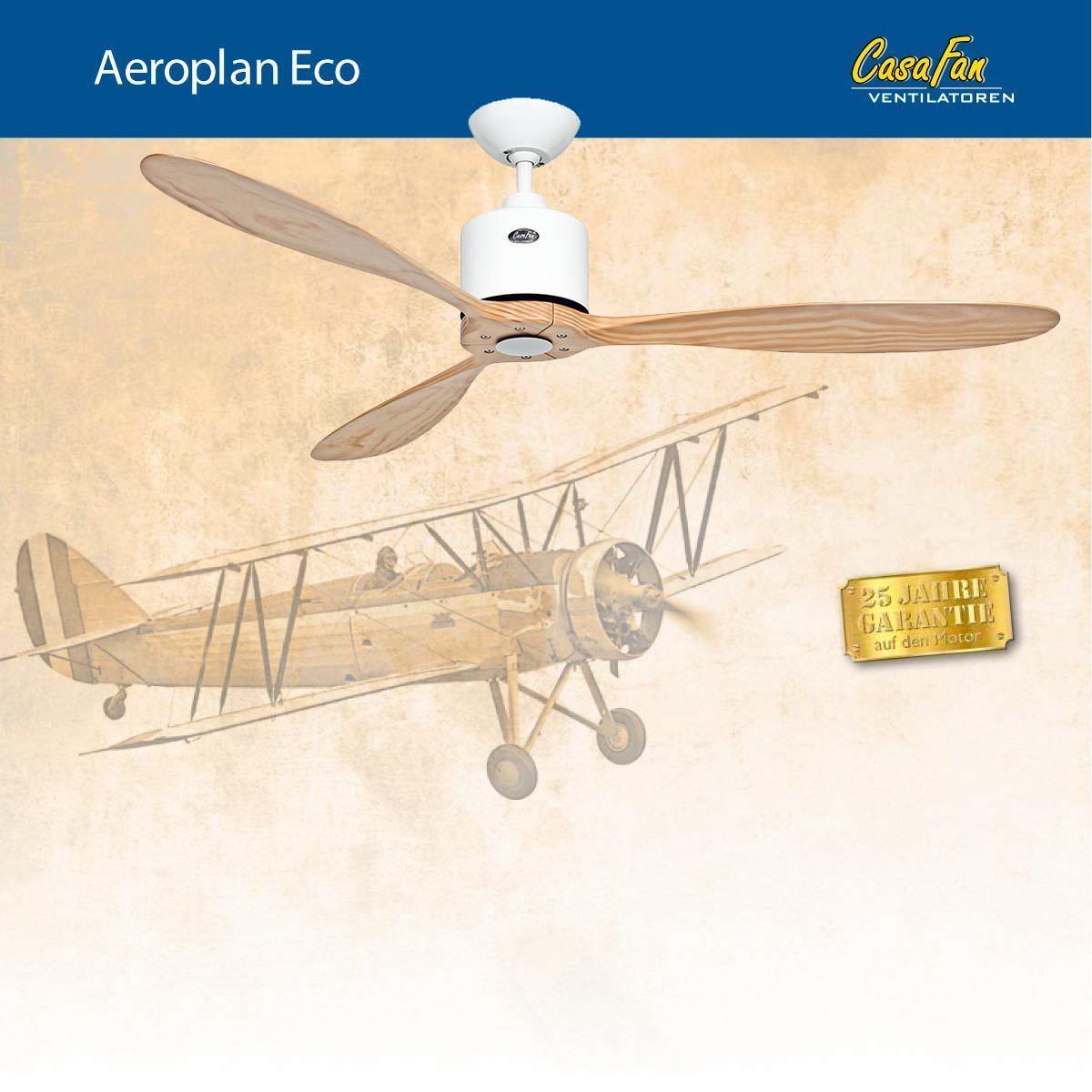 Ventilateur De Plafond - Casafan - Aeroplan Eco - Bois Massif Millenaire - 6 Vitesses - Led Blanc Neutre
