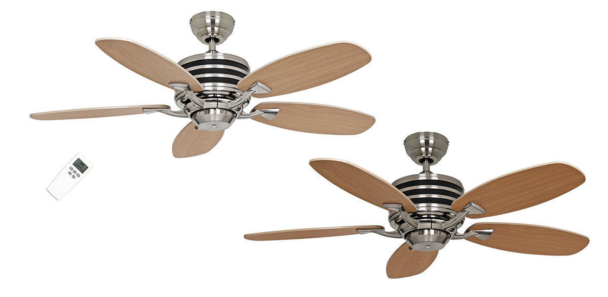 Ventilateur De Plafond Moderne Eco Gamma, 103 Cm Hetre- Erable Telecommande Ultra Economique