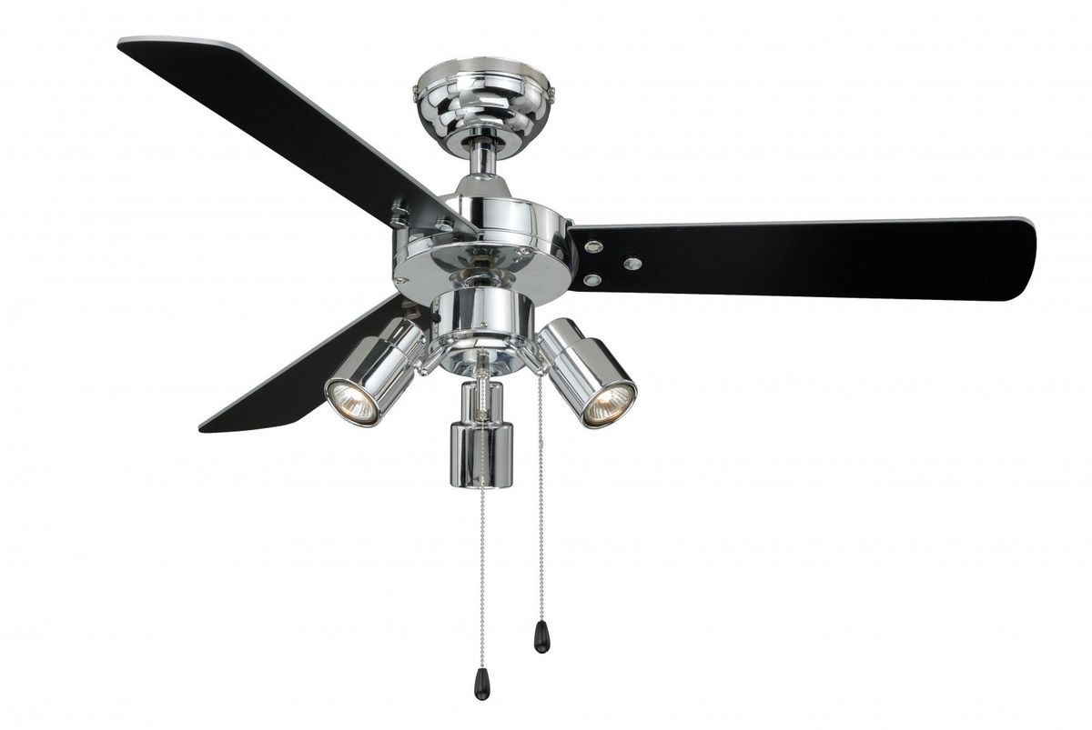 Ventilateur de plafond Cyrus Chrome poli avec eclairage 107 cm de AireRyder