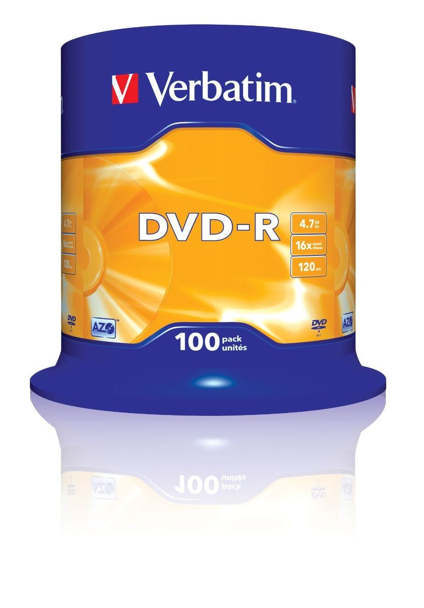 Verbatim DVD-R 4.7 Go certifie 16x (pack de 100, spindle) ( Categorie : DVD Vi
