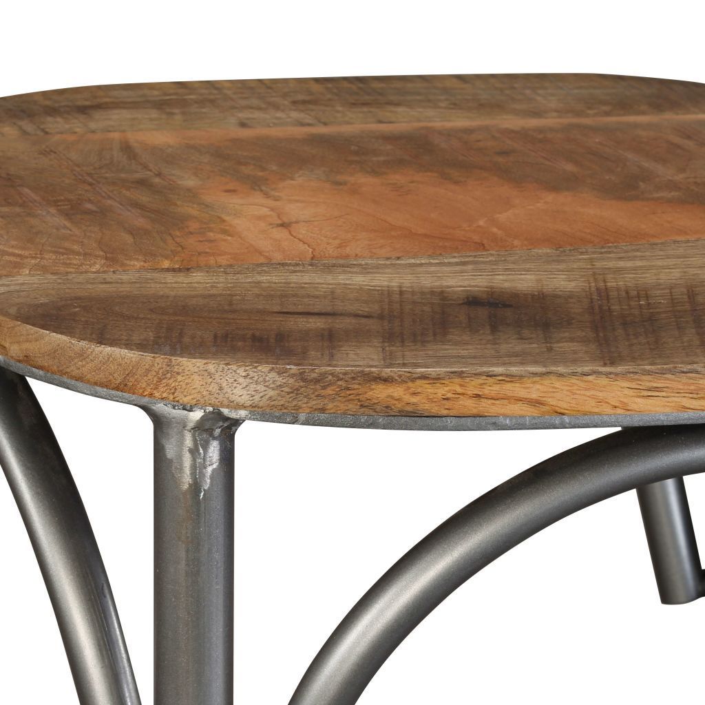 Tabouret De Bar - Vidaxl - Bois De Manguier Massif - Design Unique - Style Industriel - Gris