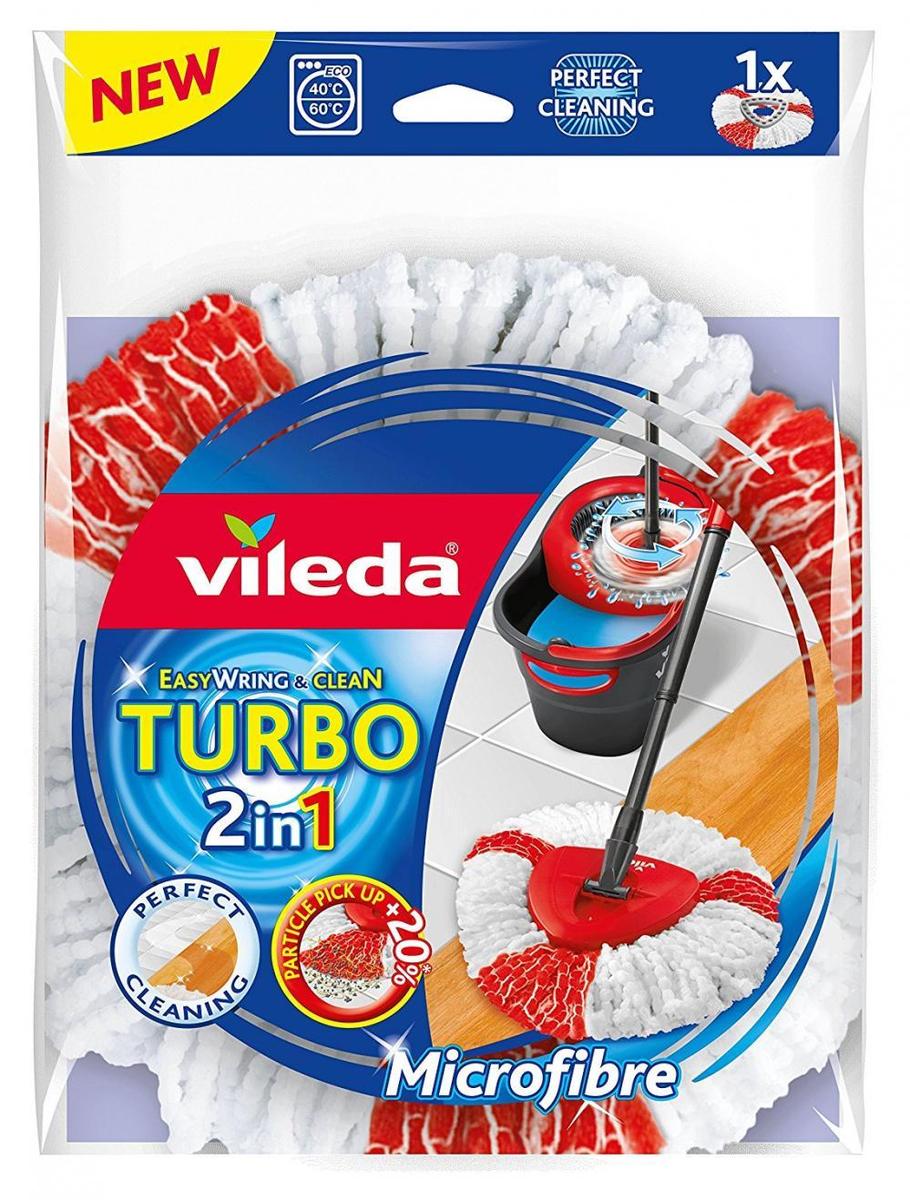 Vileda Tete De Rechange 2 En 1 Pour Balai Easywring & Clean Turbo - Microfibre