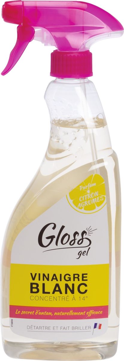 Gloss Vinaigre Blanc 14° Gel Parfum Citron Detartre Et Fait Briller Formule Naturelle 750ml Fabrication Francaise