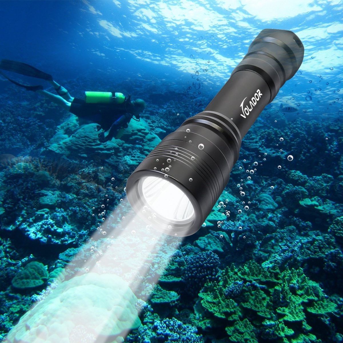 Lampe Plongee Sous Marine Led Rechargeable Submersible Camping Randonnee Peche