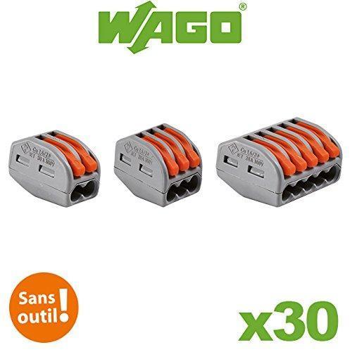 WAGO S222 30 bornes de connexion rapide 2, 3 et 5 entrees pour fils souples et rigides - Wago