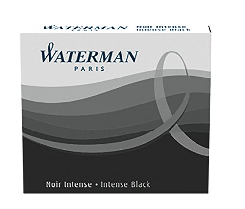 Waterman Cartouches D?encre Pour Stylo Plume, Petit Format « international », Couleur Noir Intense, Boîte De 6