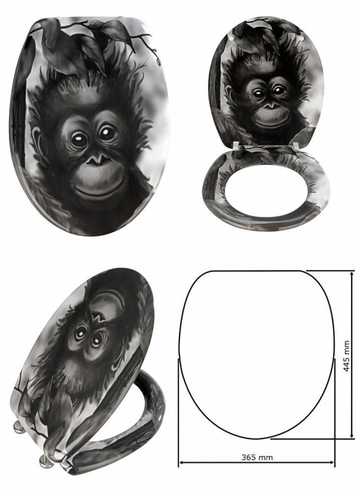 Wenko Abattant Wc Original Singe Cuvette Wc En Duroplast Antibacterien Et Fixation En Acier Inox 365 X 445 Cm