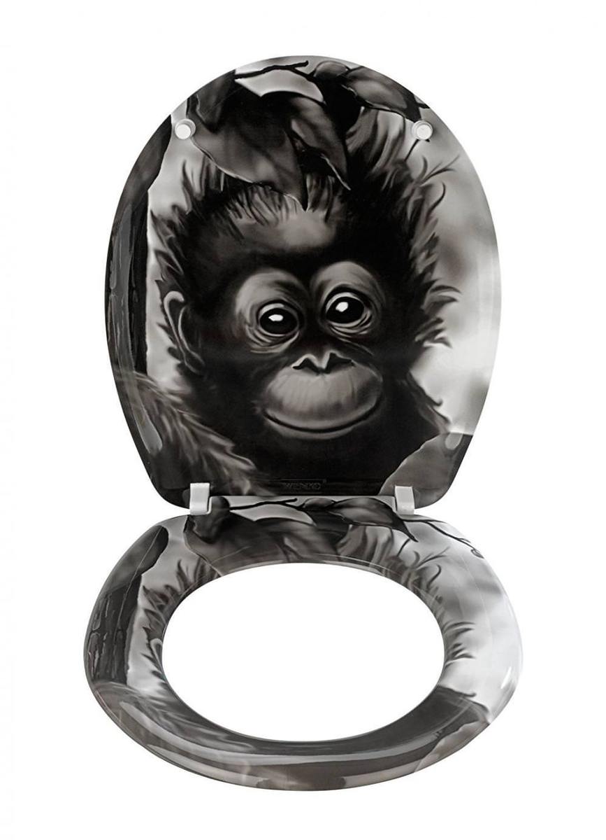 Wenko Abattant Wc Original Singe Cuvette Wc En Duroplast Antibacterien Et Fixation En Acier Inox 365 X 445 Cm