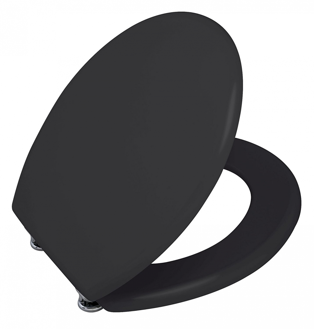 Wenko Abattant Wc Noir Prima Abattant Wc Avec Fixation Inox Mdf 37 X 41 Cm Noir Mat