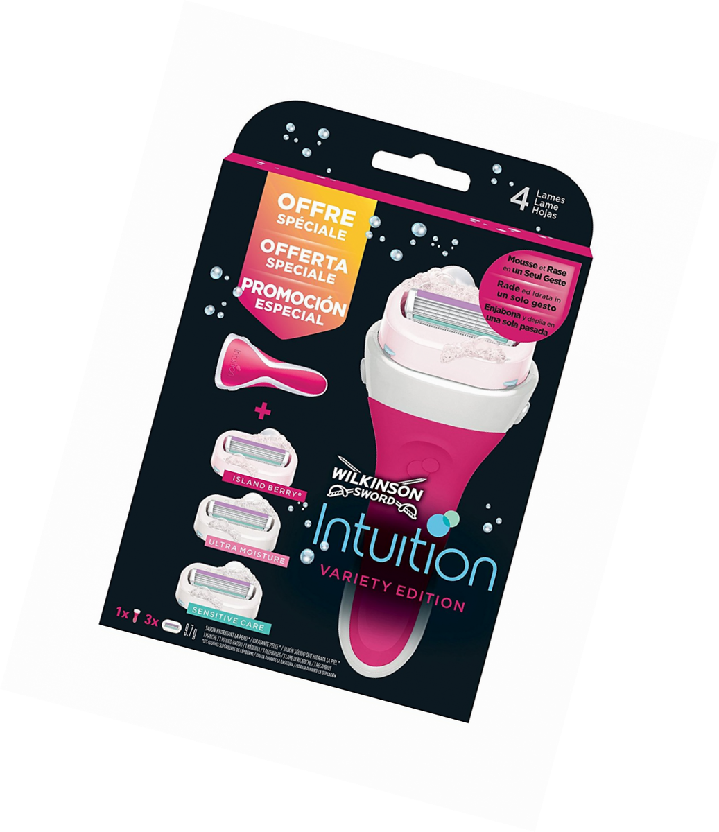 Rasoir Wilkinson Intuition 4 Lames 3 Recharges Hypoallergenique