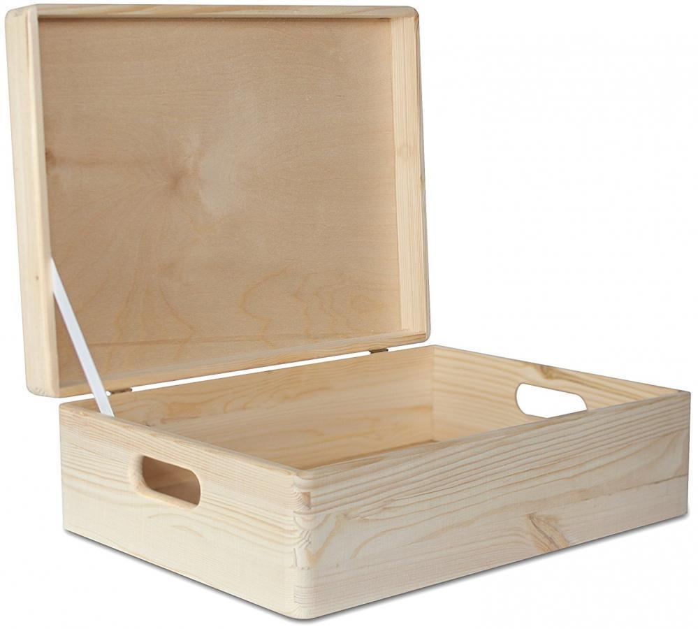 Creative Deco XL Grande Caisse de Rangement en Bois Simple 40 x 30 x 14 cm 
