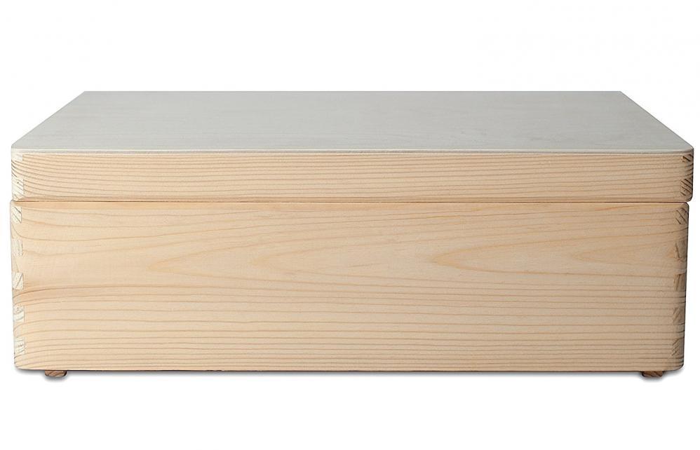 Boîte De Rangement En Bois - Creative Deco - 40x30x14cm - Naturel Non Peint - Couvercle Et Poignees - Mixte