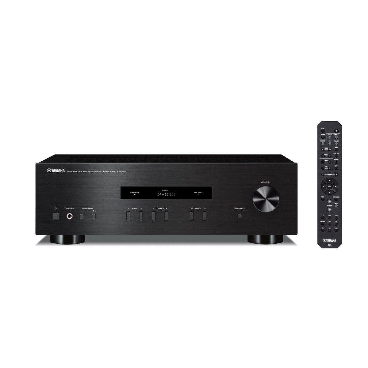 Yamaha Ampli Stereo A-s201 Bl - 2 X 100 W -  5 Entrees Dont 1 Entree Phono - Mode Pure Direct - Compatibles Fiches Bananes - Enceint