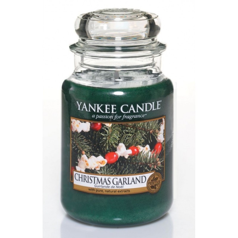 Yankee Candle 1316480E Bougie parfumee senteur Guirlande de Noel Vert Blanc