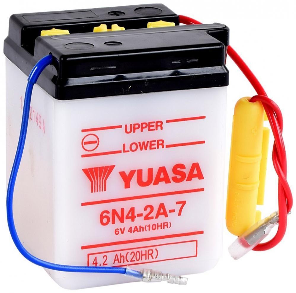 Batterie Yuasa Pour Moto Honda 80 Mt 1980 A  1982 6n4-2a-7 / 6v 4ah