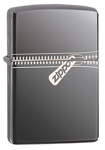 Zippo 60000856 Zipped Briquet Laiton Glace Noir 3,5 X 1 X 5,5 Cm