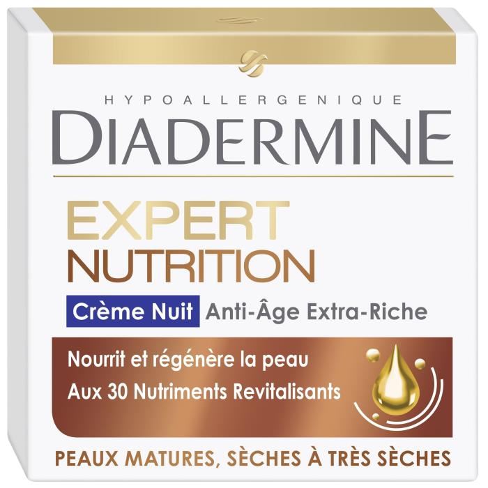 Diadermine Creme De Nuit Anti Rides Expert Nutrition 3d 50 Ml