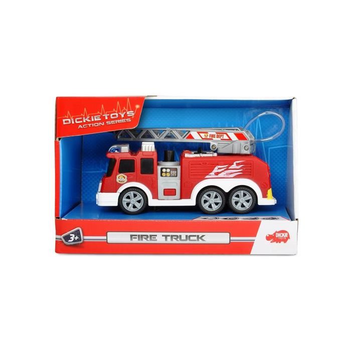 Camion De Pompier Miniature Dickie Fire Truck Roues Libres Lance A Incendie Son Et Lumiere
