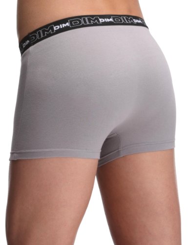 Dim Lot De 3 Boxers Coton Stretch Noir Gris Blanc S