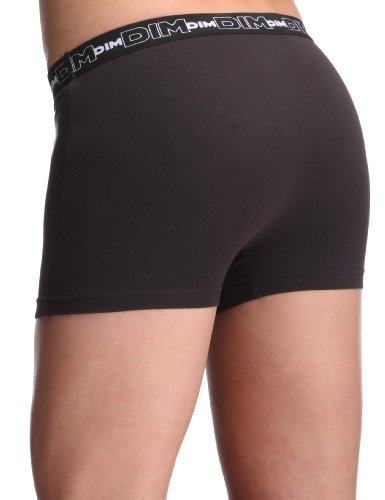 Dim Lot De 3 Boxers Coton Stretch Noir Gris Blanc S