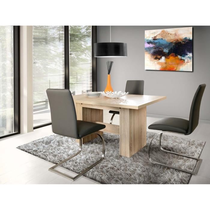 DINING Table a manger extensible de 6 a 12 personnes style contemporain decor chene Sonoma L 140 273 x l 90 cm