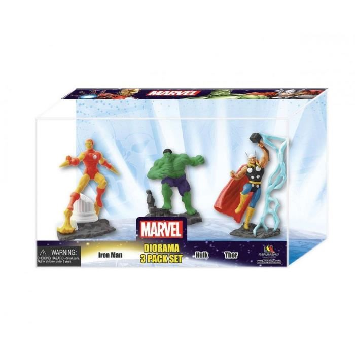 Marvel Comics Pack De 3 Figurines De Collection Iron Man + Thor + Hulk 67980