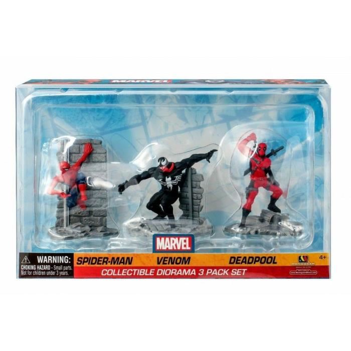 Marvel Comics Pack De 3 Figurines De Collection Spider-man + Venom + Deadpool 85