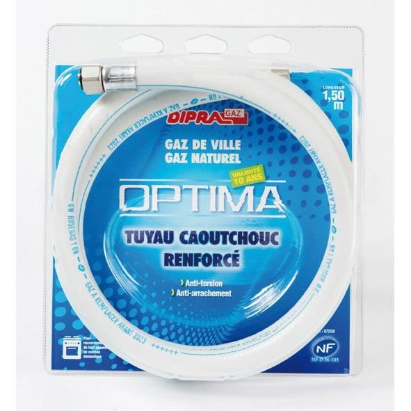 Dipra - Flexible Renforce En Caoutchouc Pour Le Gaz Naturel 2m - Validite 10 Ans - Certifie Nf