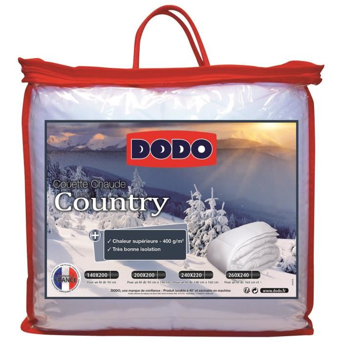 Couette Chaude 400grma² Dodo Country 240 X 260 Cm Blanc