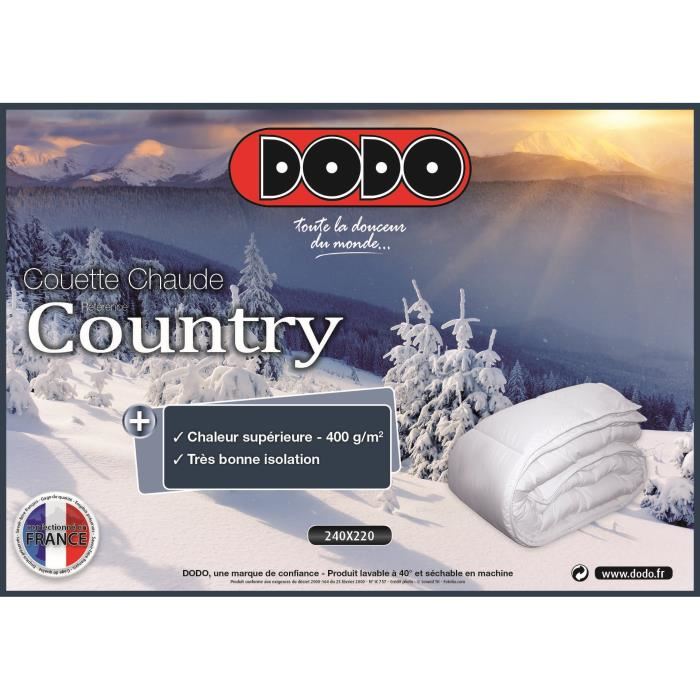 Couette Chaude 400grma² Dodo Country 240 X 260 Cm Blanc