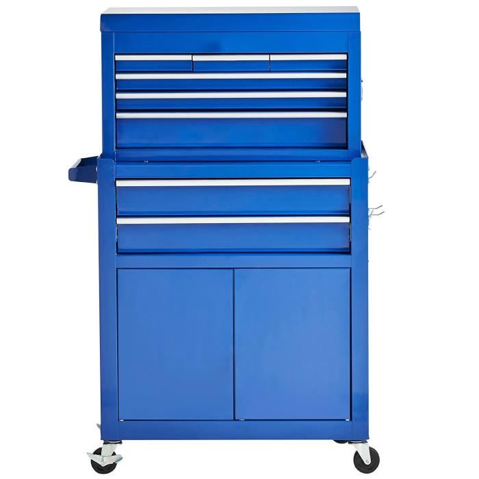 Defpro Servante Datelier 7 Tiroirs En Metal Avec Bac De Rangement Vide