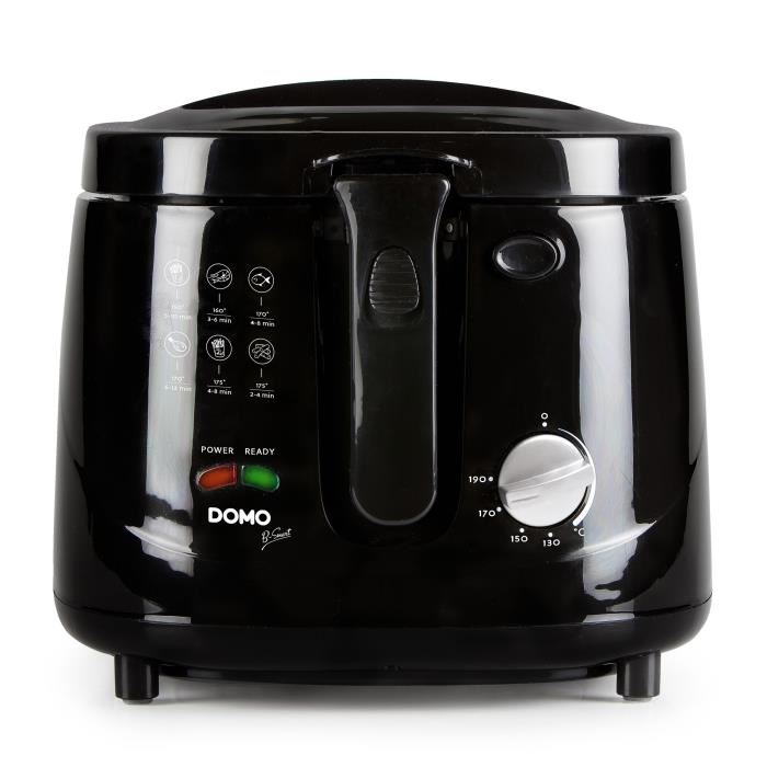 Friteuse Electrique Classique - Domo Do461fr - 2.5l - Noir - Thermostat Reglable - Cool Touch