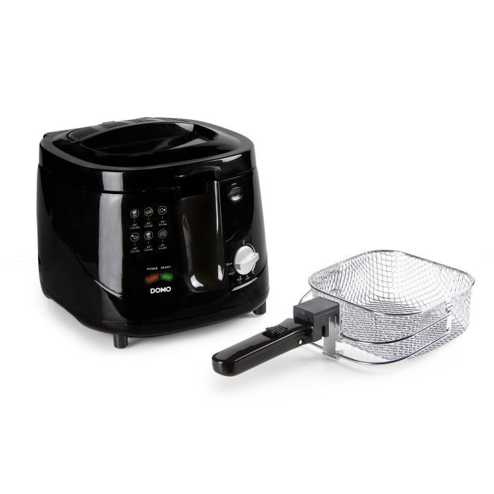 Friteuse Electrique Classique - Domo Do461fr - 2.5l - Noir - Thermostat Reglable - Cool Touch