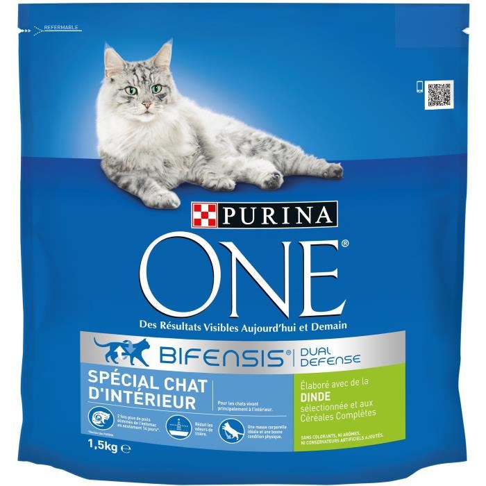 Croquettes pour chat chat d'interieur dinde Purina - le sac de 1,5 kg