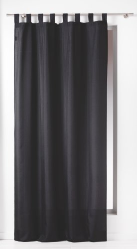 1 Rideau a passants uni Modele Essentiel Noir 140 x 260 cm
