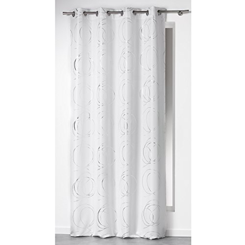 Rideau Bully 140 X H260 Cm Blanc 100 Polyester Aillets Ronds Bronze