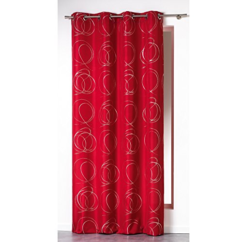 Rideau tamisant (140 x H260 cm) Bully Rouge