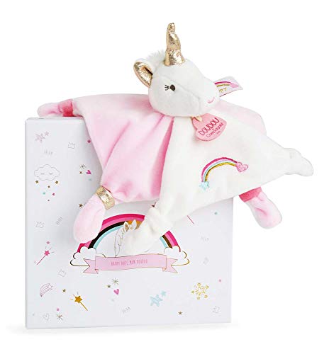 Doudou Licorne Doudou Et Compagnie - Lucie La Licorne - Matieres Douces Et Touches De Glitter Or