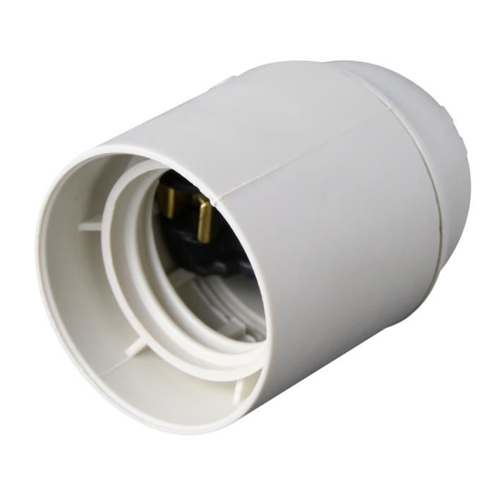 Douille E27 Thermoplastique Lisse Zenitech Blanc