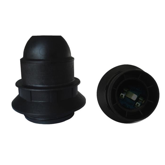 Douille E27 Thermoplastique Simple Zenitech Bague Noir